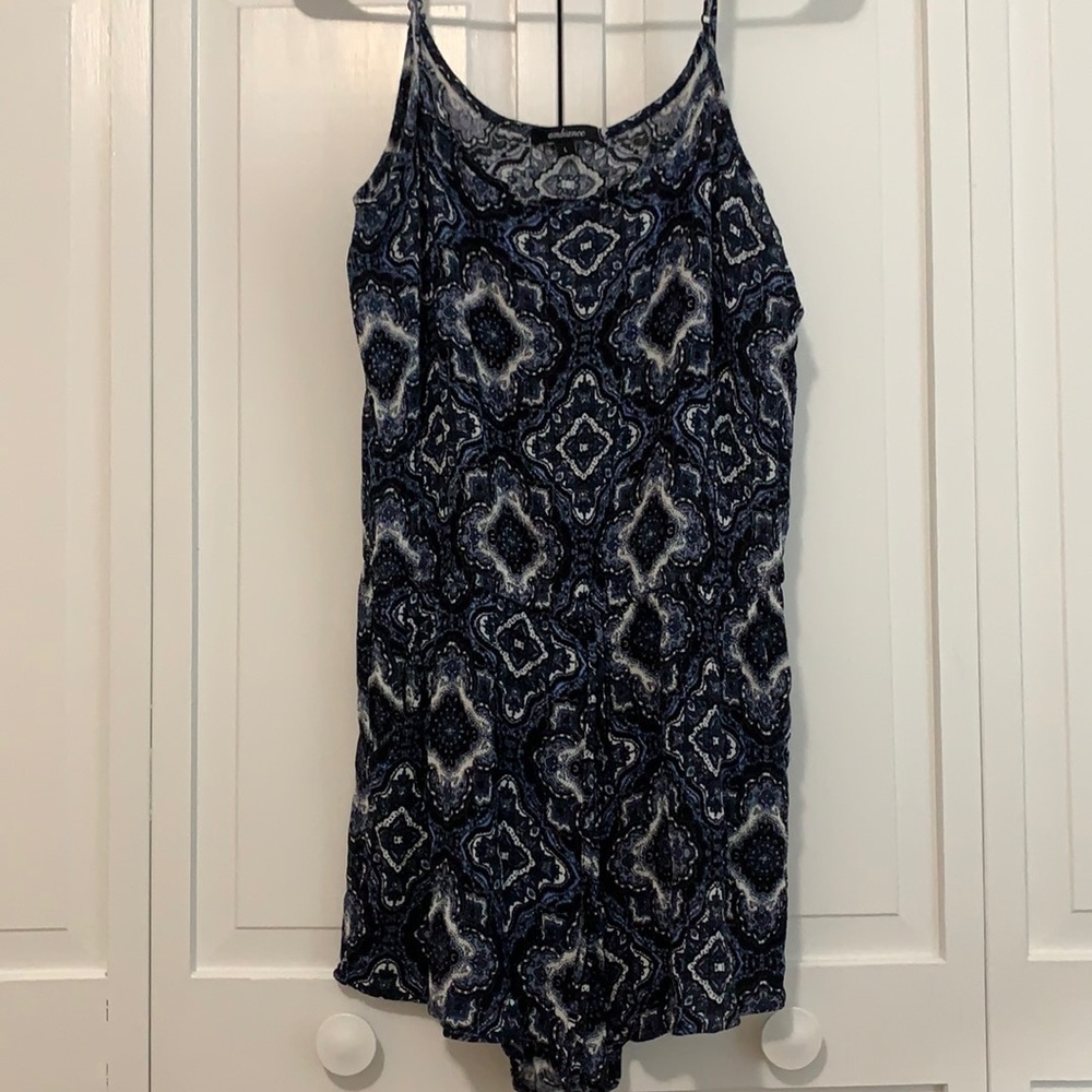 Blue Printed Romper